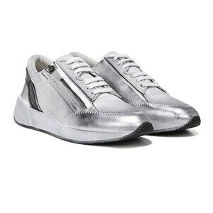 Franco Sarto Women Silver Imperial Distressed Sneakers 6.5